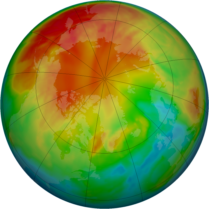 Arctic ozone map for 16 February 2012